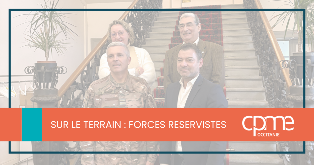 Vincent AGUILERA, président CPME Occitanie à la rencontre des forces armées Promilès